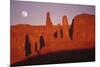 Usa, Utah, Monument Valley, Moon over Rock Formations-Grant Faint-Mounted Photographic Print