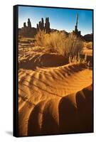 USA, Utah, Monument Valley. Totem Pole Formation and Sand Dunes-Jaynes Gallery-Framed Stretched Canvas