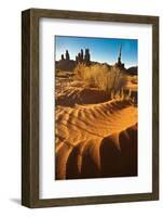 USA, Utah, Monument Valley. Totem Pole Formation and Sand Dunes-Jaynes Gallery-Framed Photographic Print