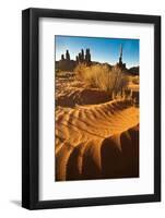 USA, Utah, Monument Valley. Totem Pole Formation and Sand Dunes-Jaynes Gallery-Framed Photographic Print