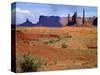USA, Utah, Monument Valley. Totem Poles with a Sand Dune-Petr Bednarik-Stretched Canvas