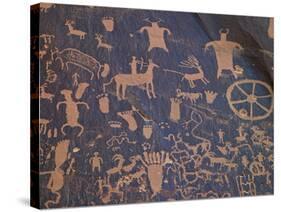 USA, Utah, Newspaper Rock. Ancient Petroglyphs-Petr Bednarik-Stretched Canvas