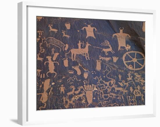 USA, Utah, Newspaper Rock. Ancient Petroglyphs-Petr Bednarik-Framed Photographic Print