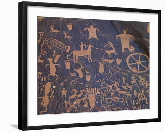 USA, Utah, Newspaper Rock. Ancient Petroglyphs-Petr Bednarik-Framed Photographic Print