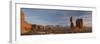 USA, Utah. Panoramic image of Balanced Rock at sunset, Arches National Park.-Judith Zimmerman-Framed Photographic Print