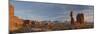 USA, Utah. Panoramic image of Balanced Rock at sunset, Arches National Park.-Judith Zimmerman-Mounted Photographic Print