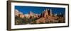 USA, Utah. Panoramic of pinyon, ponderosa pine, and orange and white hoodoos, Bryce Canyon NP.-Judith Zimmerman-Framed Photographic Print