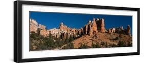 USA, Utah. Panoramic of pinyon, ponderosa pine, and orange and white hoodoos, Bryce Canyon NP.-Judith Zimmerman-Framed Photographic Print