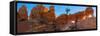 USA, Utah. Panoramic of ponderosa pine and orange and white hoodoos, Bryce Canyon National Park.-Judith Zimmerman-Framed Stretched Canvas