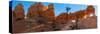 USA, Utah. Panoramic of ponderosa pine and orange and white hoodoos, Bryce Canyon National Park.-Judith Zimmerman-Stretched Canvas