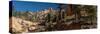 USA, Utah. Panoramic of ponderosa pine and orange and white hoodoos, Bryce Canyon National Park.-Judith Zimmerman-Stretched Canvas