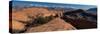 USA, Utah. Sandstone formations in Sand Flats Recreation Area with La Sal Mountain Range, near Moab-Judith Zimmerman-Stretched Canvas