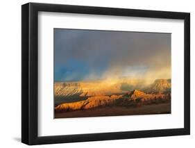 USA, Utah. Storm clouds and sunset on mesas at Dead Horse Point Overlook, Dead Horse Point SP-Judith Zimmerman-Framed Photographic Print