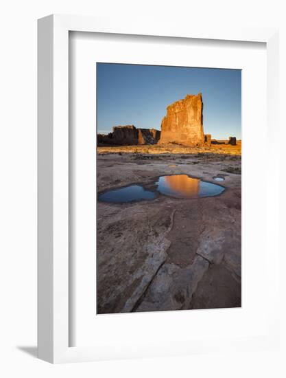 USA, Utah. The Organ reflected in an ice covered pool, Arches National Park.-Judith Zimmerman-Framed Photographic Print