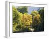 USA, Utah. Trail bridge across the Logan River along Logan Canyon in autumn.-Julie Eggers-Framed Photographic Print