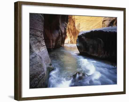 USA, Utah, View of Virgin River at Zion National Park-Zandria Muench Beraldo-Framed Photographic Print