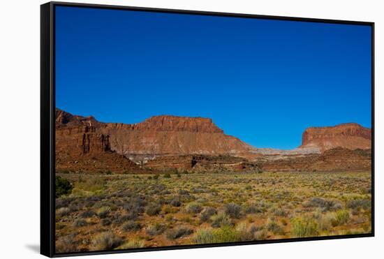 USA, Utah. Views of Colorado River Valley, Lake Powell area along Highway 95,-Bernard Friel-Framed Stretched Canvas