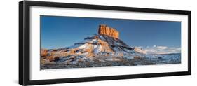 USA, Utah. Winter vista of Castleton Tower, the Rectory, other mesas near Castle Valley and Moab.-Judith Zimmerman-Framed Photographic Print