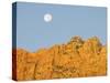 USA, Utah. Zion National Park, Canyon wall and full moon-Jamie & Judy Wild-Stretched Canvas