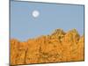 USA, Utah. Zion National Park, Canyon wall and full moon-Jamie & Judy Wild-Mounted Photographic Print