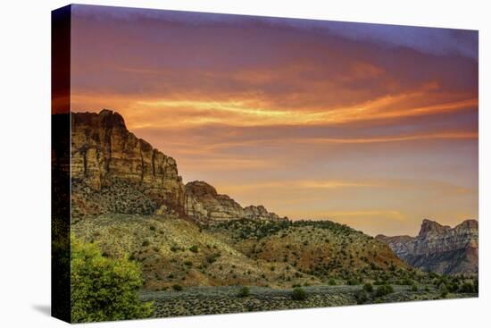 USA, Utah, Zion National Park. Mountain Landscape-Jay O'brien-Stretched Canvas