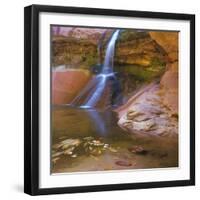 USA, Utah, Zion National Park. Small Waterfall Forms Pool-Jaynes Gallery-Framed Photographic Print