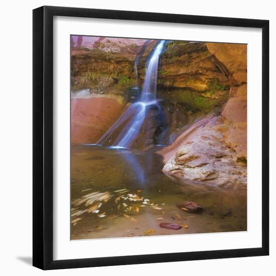 USA, Utah, Zion National Park. Small Waterfall Forms Pool-Jaynes Gallery-Framed Photographic Print