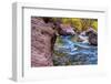 USA, Utah, Zion National Park. Stream in Autumn Landscape-Jay O'brien-Framed Photographic Print