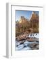 USA, Utah, Zion National Park. The Patriarchs formation and Virgin River.-Jaynes Gallery-Framed Photographic Print