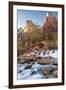 USA, Utah, Zion National Park. The Patriarchs formation and Virgin River.-Jaynes Gallery-Framed Premium Photographic Print