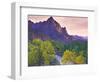 USA, Utah, Zion National Park. The Watchman formation and the Virgin River in autumn.-Jaynes Gallery-Framed Photographic Print
