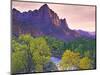 USA, Utah, Zion National Park. The Watchman formation and the Virgin River in autumn.-Jaynes Gallery-Mounted Photographic Print