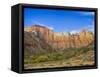 USA, Utah. Zion National Park, Towers of the Virgin, and The West Temple-Jamie & Judy Wild-Framed Stretched Canvas