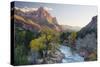 USA, Utah, Zion National Park, Virgin River and the Watchman-Jamie & Judy Wild-Stretched Canvas