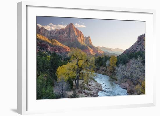 USA, Utah, Zion National Park, Virgin River and the Watchman-Jamie & Judy Wild-Framed Photographic Print