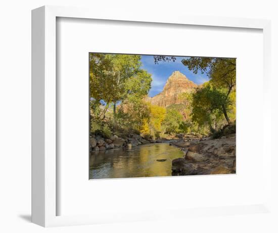 USA, Utah. Zion National Park, Virgin River and The Watchman-Jamie & Judy Wild-Framed Photographic Print