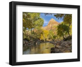 USA, Utah. Zion National Park, Virgin River and The Watchman-Jamie & Judy Wild-Framed Photographic Print