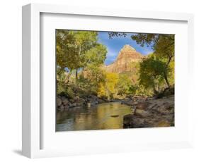 USA, Utah. Zion National Park, Virgin River and The Watchman-Jamie & Judy Wild-Framed Photographic Print