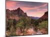 USA, Utah, Zion National Park, Watchman Mountain and Virgin River-Michele Falzone-Mounted Photographic Print