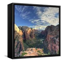 USA, Utah, Zion National Park, Zion Canyon from Angel's Landing-Michele Falzone-Framed Stretched Canvas