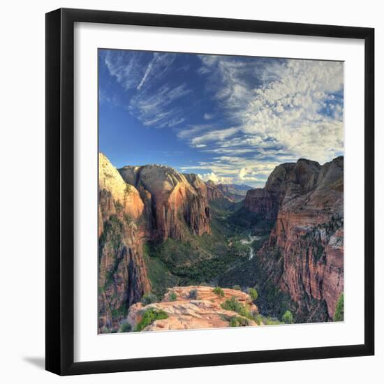 USA, Utah, Zion National Park, Zion Canyon from Angel's Landing-Michele Falzone-Framed Premium Photographic Print