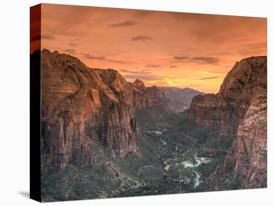 USA, Utah, Zion National Park, Zion Canyon from Angel's Landing-Michele Falzone-Stretched Canvas