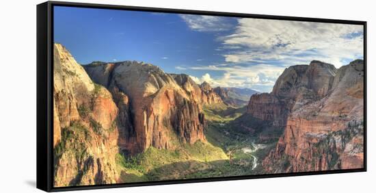 USA, Utah, Zion National Park, Zion Canyon from Angel's Landing-Michele Falzone-Framed Stretched Canvas
