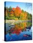 USA, Vermont, Autumn Colors Reflecting in a Stream in Vermont-Jaynes Gallery-Stretched Canvas