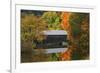 USA, Vermont. Covered Bridge and Autumn Reflections-Jaynes Gallery-Framed Photographic Print