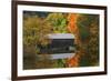 USA, Vermont. Covered Bridge and Autumn Reflections-Jaynes Gallery-Framed Photographic Print