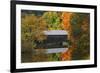 USA, Vermont. Covered Bridge and Autumn Reflections-Jaynes Gallery-Framed Photographic Print