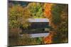 USA, Vermont. Covered Bridge and Autumn Reflections-Jaynes Gallery-Mounted Photographic Print