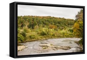 USA, Vermont, Fall foliage in Mad River Valley, south of Waitsfield from Rt. 100-Alison Jones-Framed Stretched Canvas