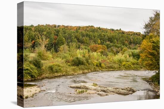 USA, Vermont, Fall foliage in Mad River Valley, south of Waitsfield from Rt. 100-Alison Jones-Stretched Canvas